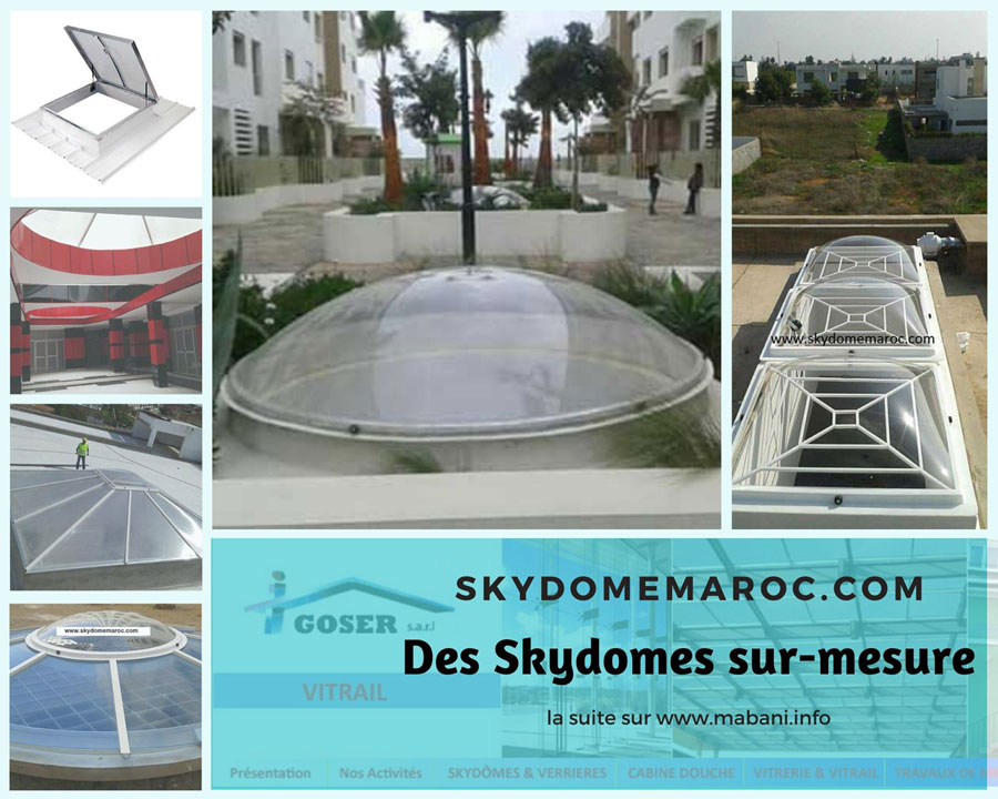 SKYDOMEMAROC.COM : le site qui propose des exutoires, skydomes et verrières sur mesure