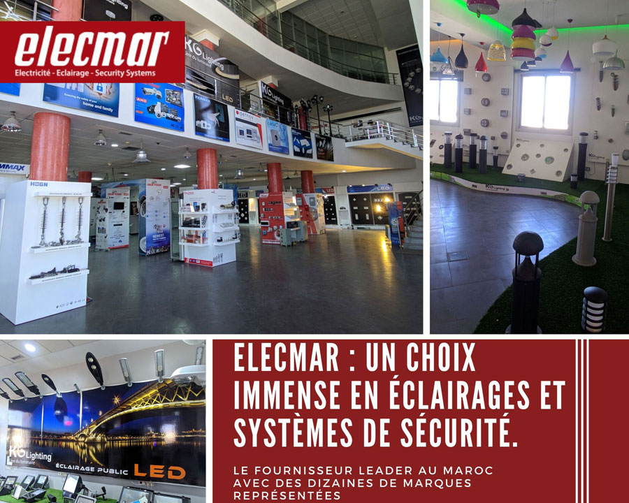 ELECMAR, un choix immense d'éclairages et de systèmes de sécurité.
