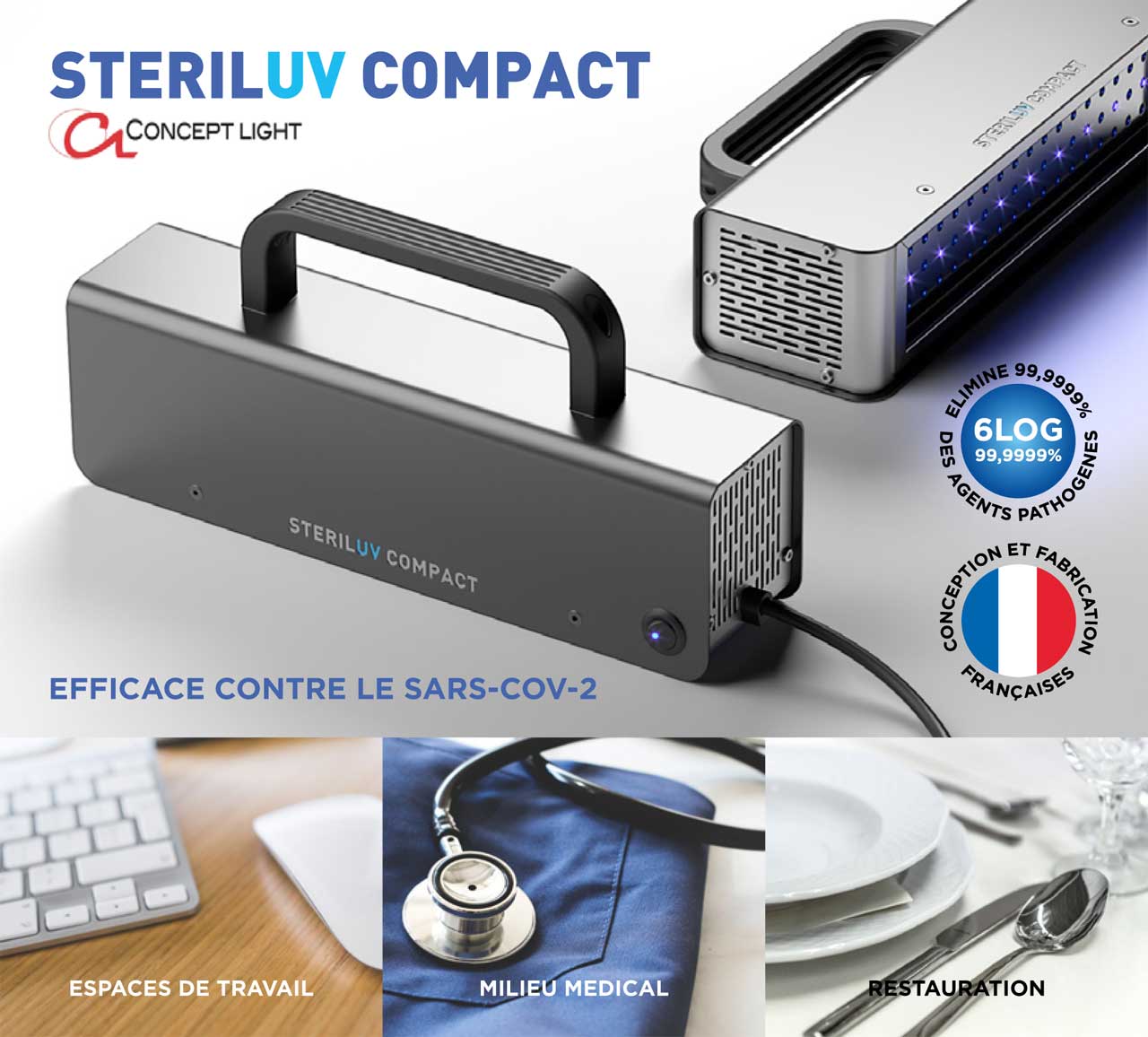 La désinfection par Ultra-violets : un dispositif compact par Concept Light.