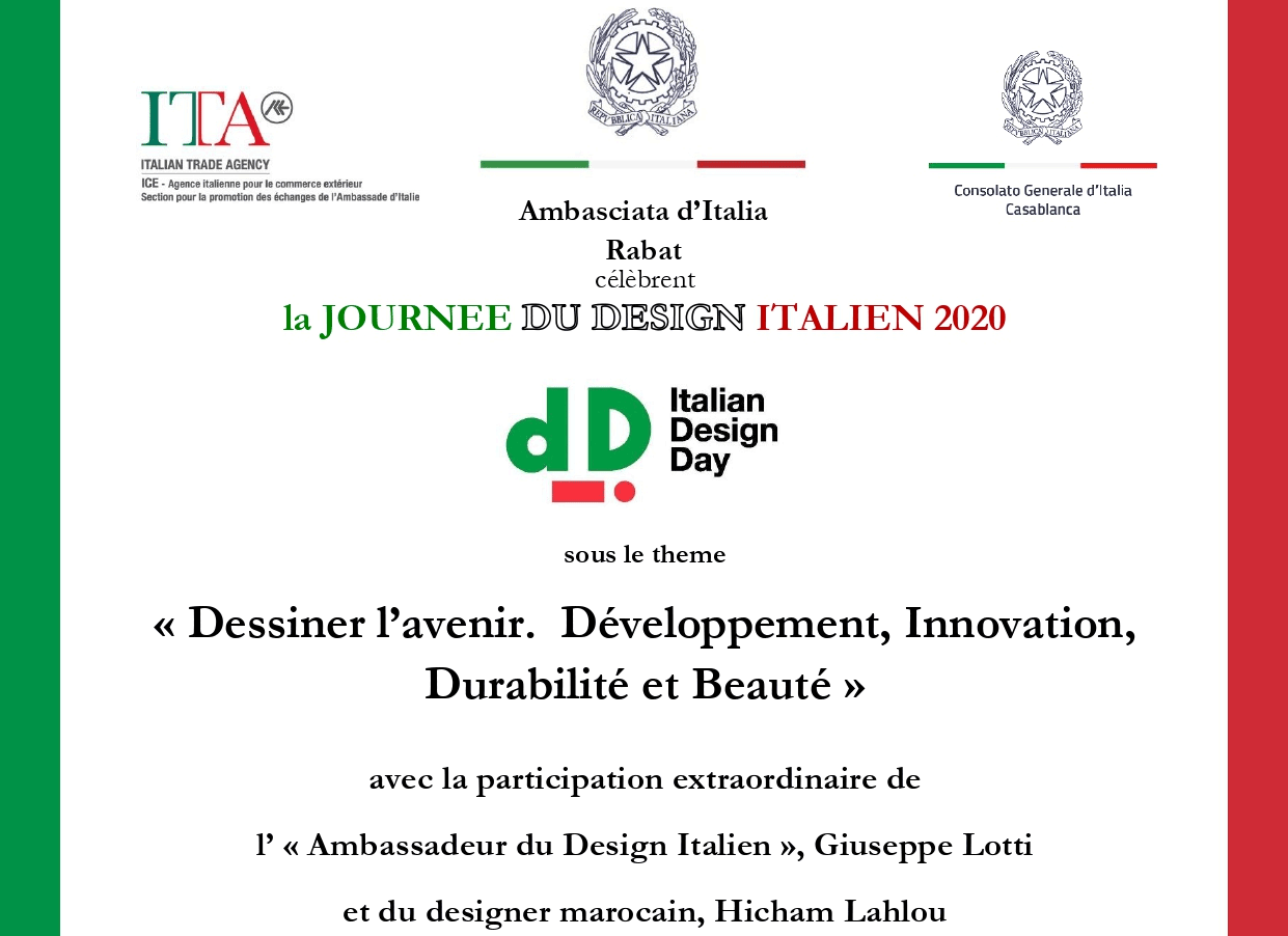 3éme édition des Italian Design Day par l’ambassade d’Italie à Rabat.
