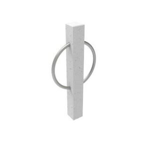 Borne velo – Potelet en béton architectonique de section carrée 120×120 avec anneau en acier